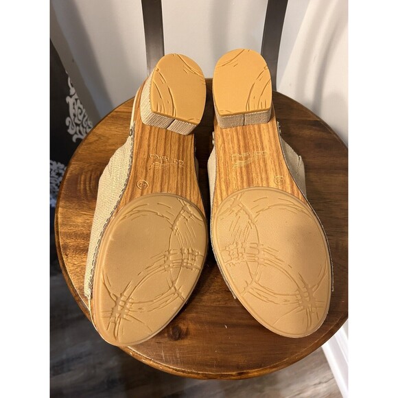 DANSKO Maci Open Toe Platform Mule Women’s 11 EU 42 Taupe Leather Block Heel - Picture 6 of 7